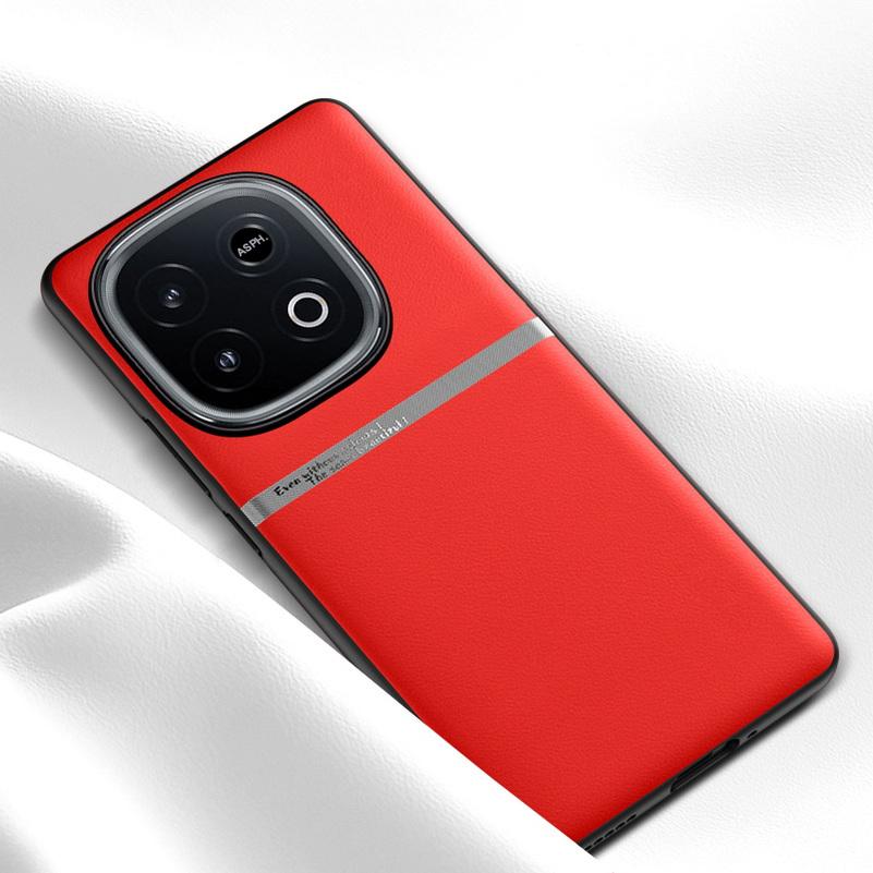 

Liquid Plain Leather with Nickel-plated Ribbon Case For VIVO IQOO Z10 Turbo Pro Z9 Turbo Neo 10 Pro 9 IQOO 13 12 Protect Cover vivo iQOO 12