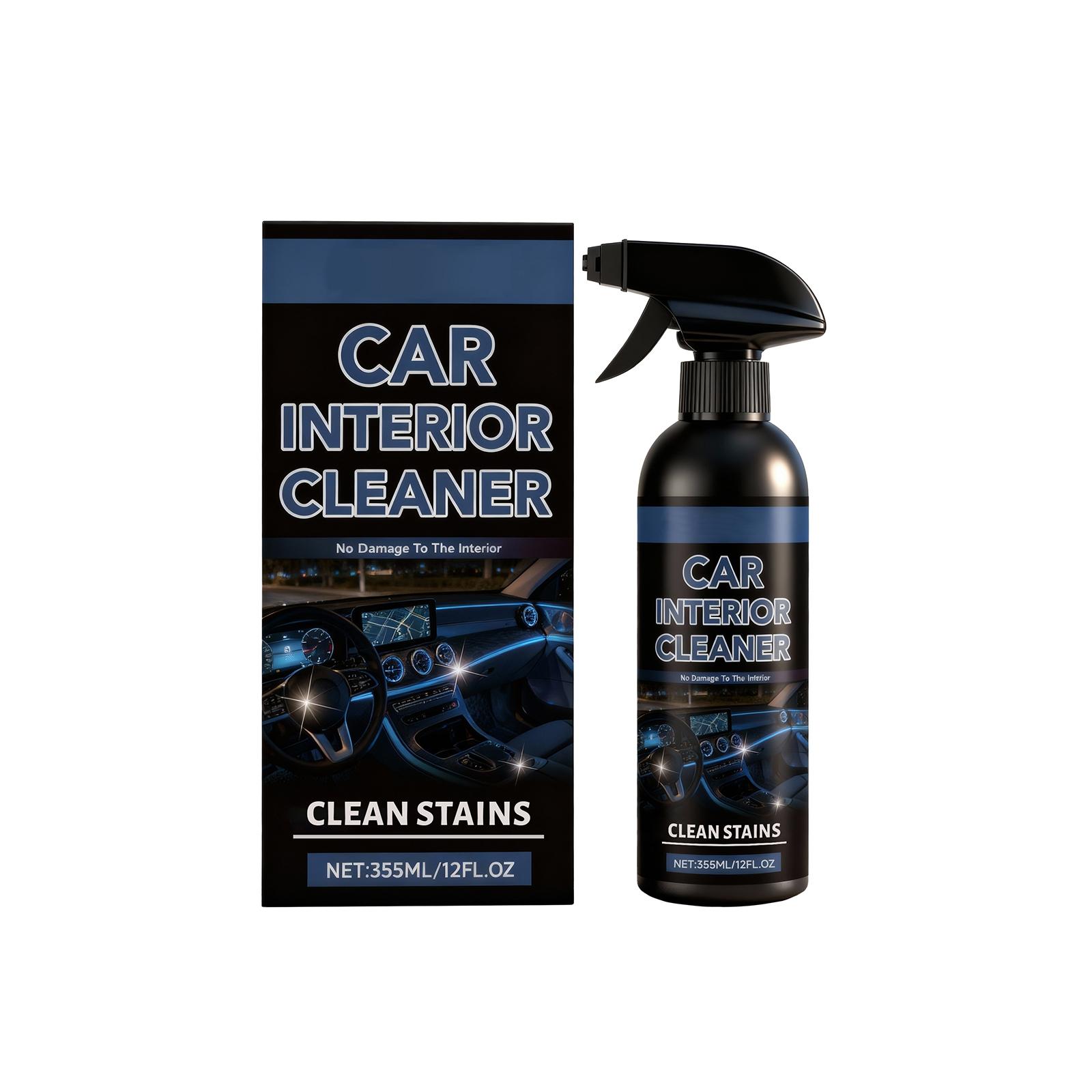 

Car Interior Cleaning Spray, Stain Removal, Interior Friendly, Powerful Decomposition Of Oil Stains And Shoe Prints,355ML One Size чёрный