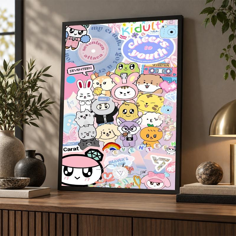 SEVENTEEN Diamond Painting Kit 5D Full Drill DIY Diamond Mosaic Wall Art Home Decor