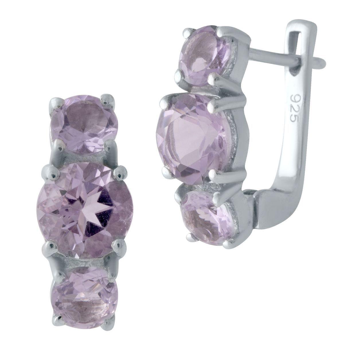 

Срібні сережки-підвіски з натуральним аметистом. (2020677)