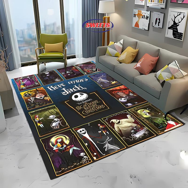 The Nightmare Before Christmas Carpet New Release! Anti-slip Sound Insulation, Rug for Living Room Bedroom, Durable Washable Mat