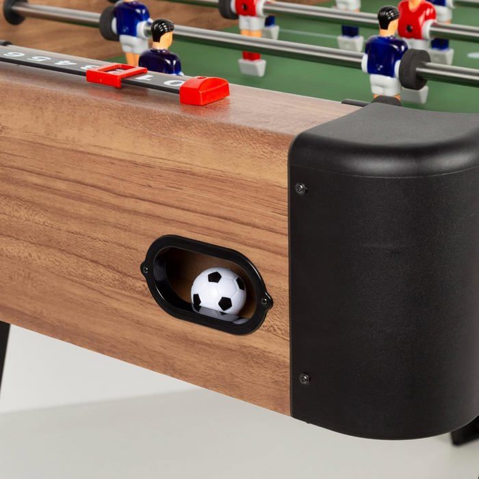 Beech Wood Foosball Table - COLORBABY - 121x61x81 Cm - Metal Legs - 2-4 Players - 22 Figurines