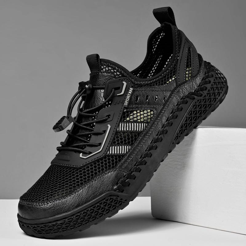 Fashion Summer Outdoor Walking Sneakers Anti-collision Toe Male Treking Footwear Classic Casual Summer Shoes Men's Breathable Mesh Shoes