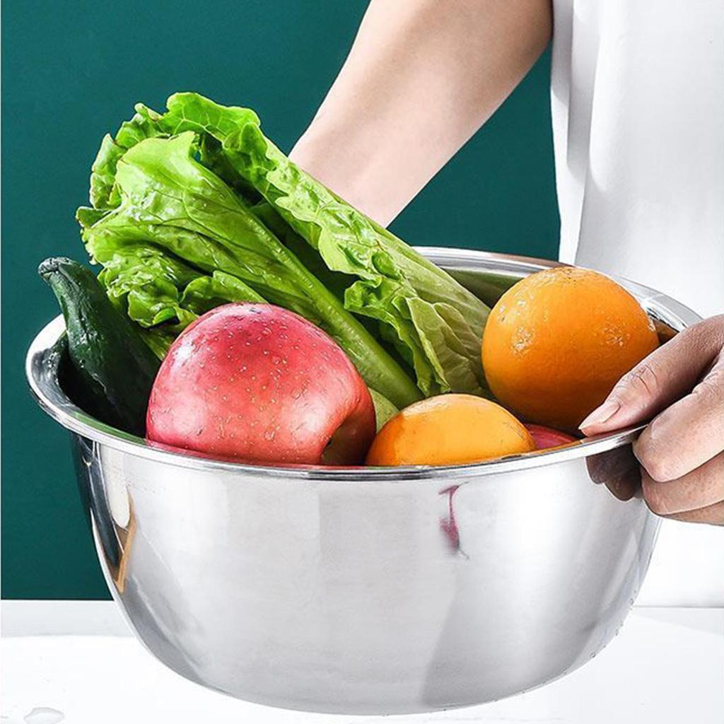 Kitchen Mixing Bowls Stainless Steel Shredding Basin Shredding Mixing Bowls for Baking for Serving Rinsing Food Storage Salad