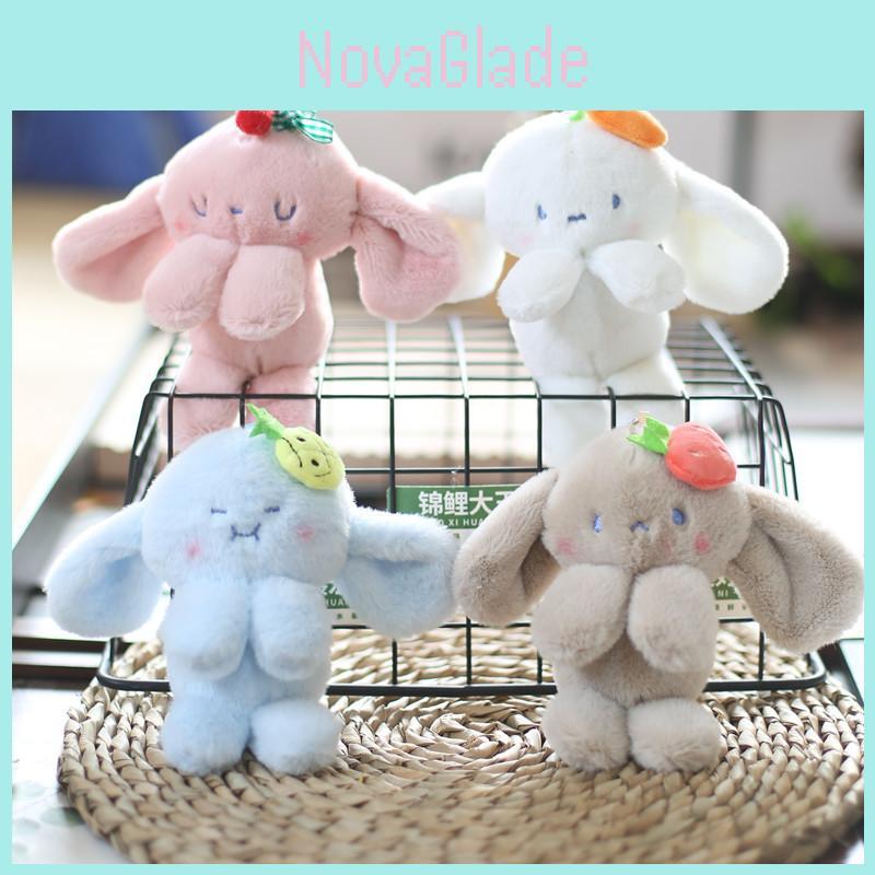 Adorable Fluffy Bunny Plush Keychain Cute Cartoon Rabbit Bag Charm Soft Toy