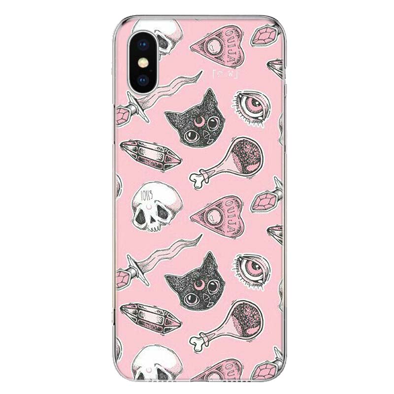Pink Cat Skull Sorceress Witch Phone Case For iPhone 11 12 13 Mini 14 15 Plus 17 Air 16 Pro Max 16E 7 8 SE 2020 Customized Print