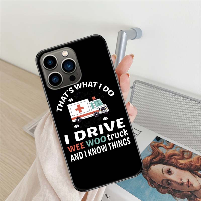 Paramedic Ambulance Wee Woo Phone Case For Iphone 17 Air 16 15 Pro Max 14 Plus 16E Coque 13 Pro 12 Mini 11 Clear Cover Silicone