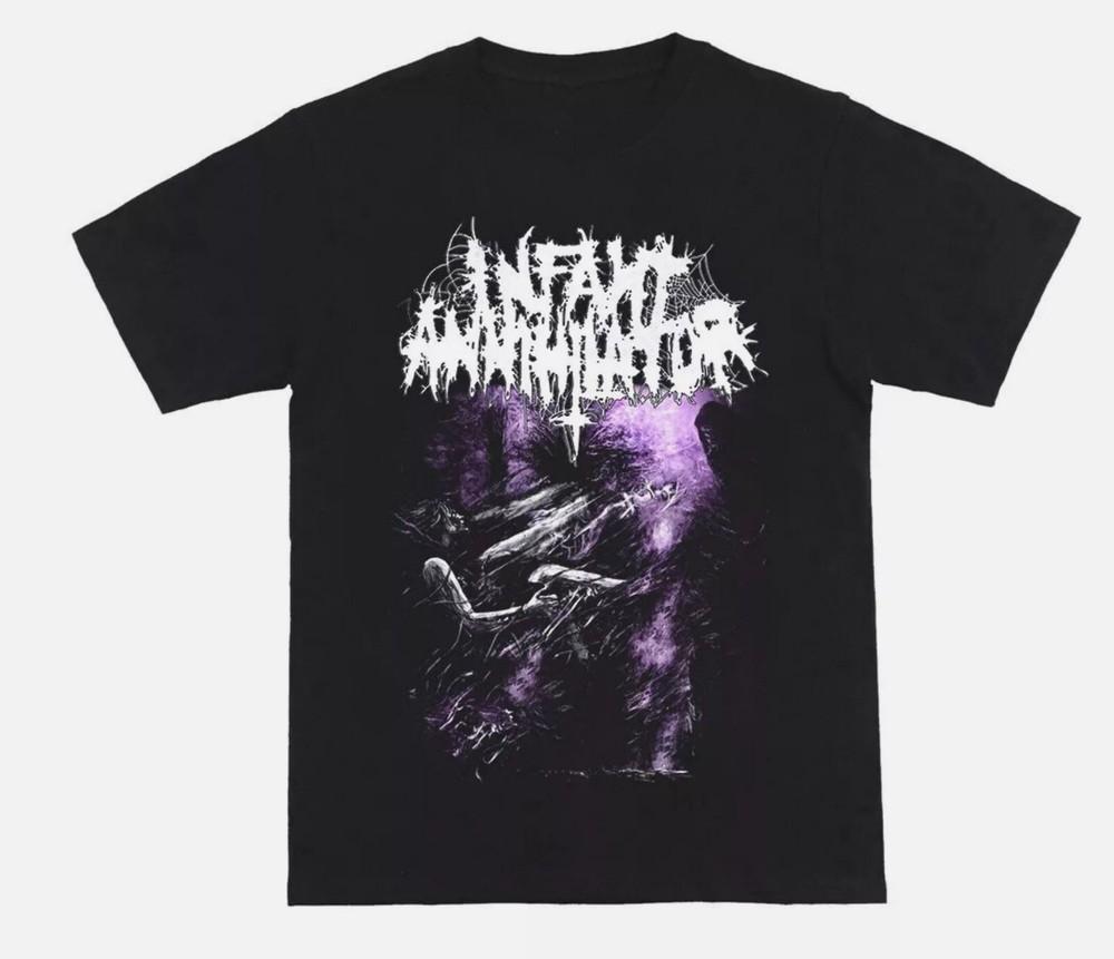 Винтажная футболка унисекс для любителей музыки группы Infant Annihilator, хлопковая, черная, все размеры S