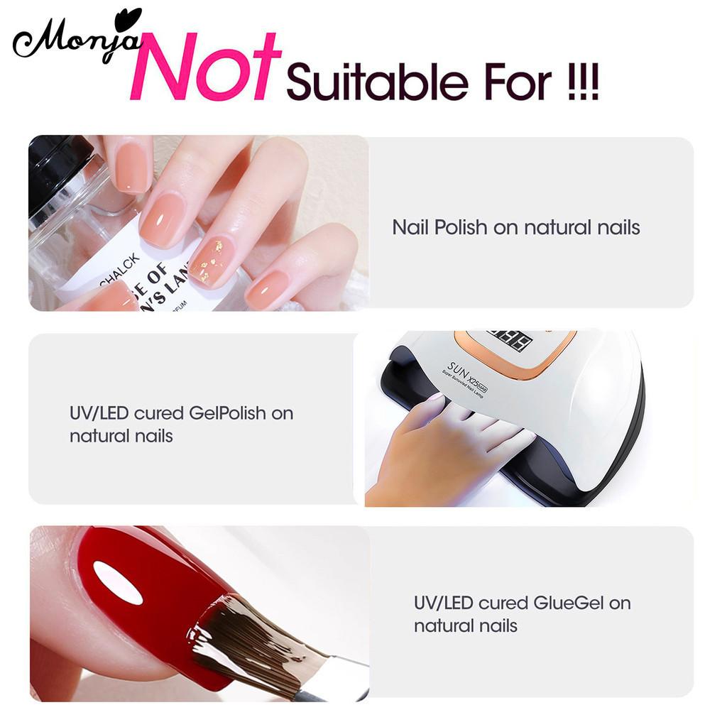 monja 60 ml di solvente per colla UV per unghie finte, per unghie finte trasparenti, per rimuovere la colla, strumento per manicure fai da te