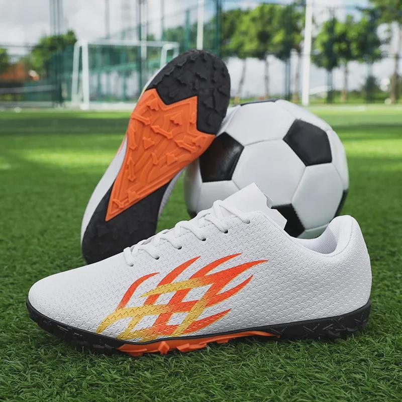 Low-Top Leather Football Training Shoes, Short Spike, Youth Large Size