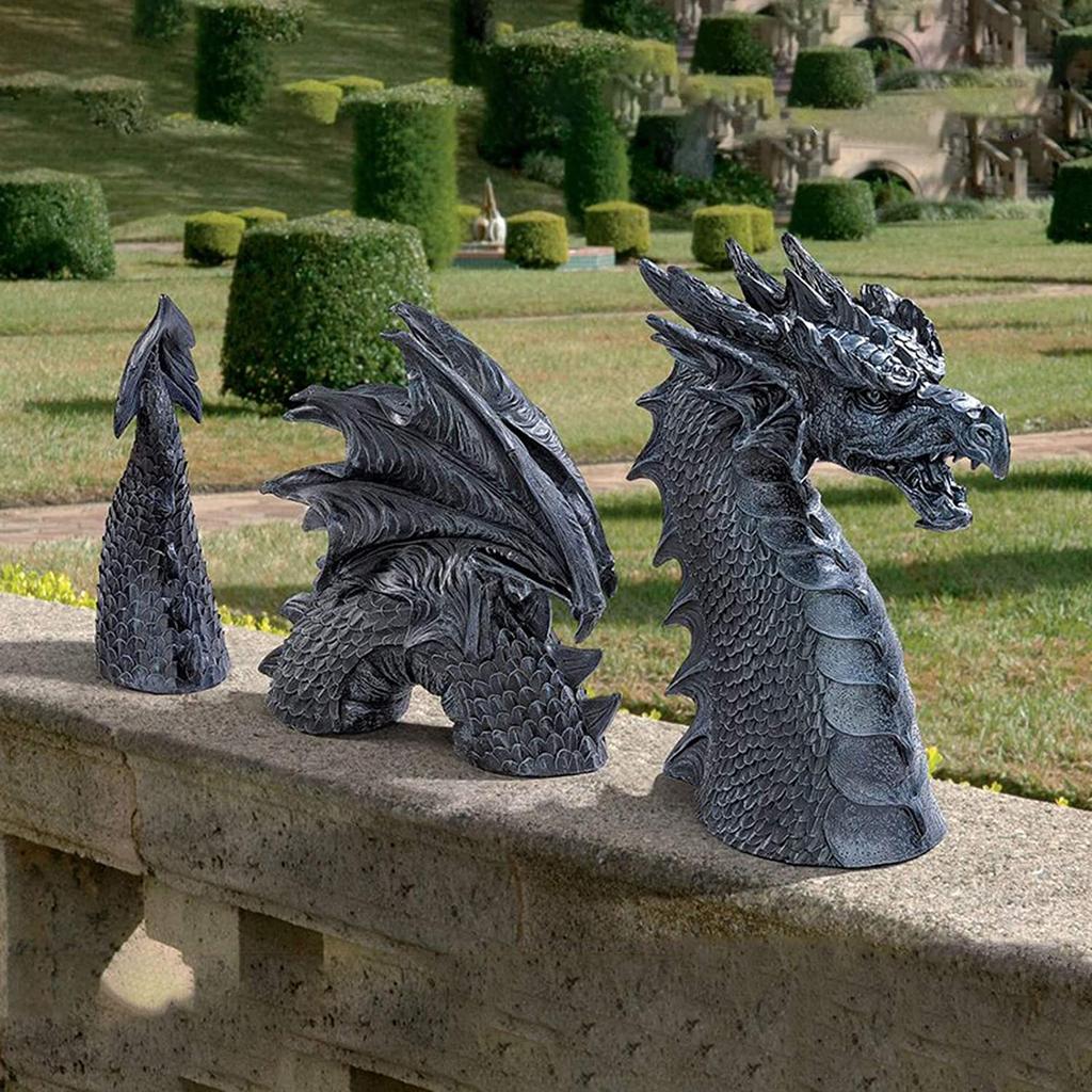 Buy Gothic Dragon Statues Fantasy Animal Dragon Figures Art Garden ...