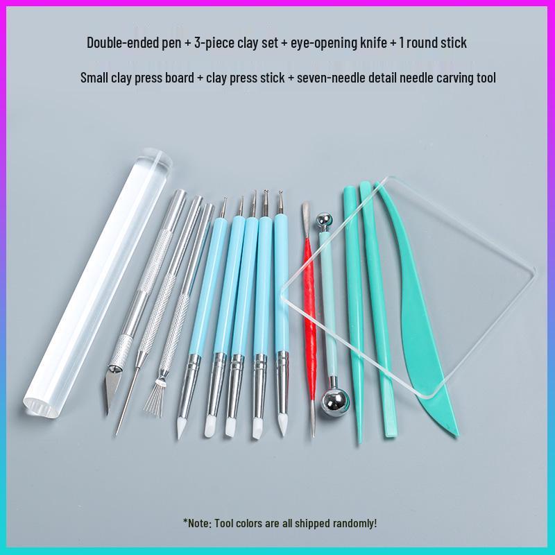 Silicone Double-Ended Dotting and Pressing Pen for Polymer Clay Sculpting
