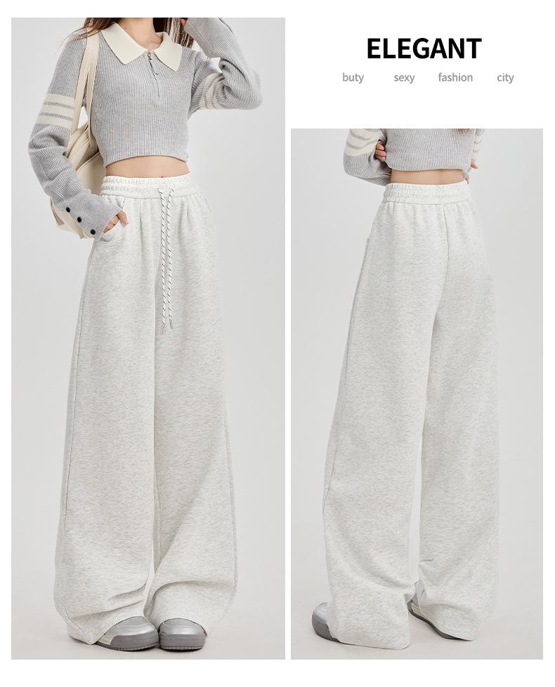 Women's Fleece-Lined Wide-Leg Drawstring Sweatpants - Autumn/Winter 2025 Collection