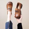 Popular thick-soled loafers, soft-soled shallow-mouth 2025 new comfortable rocking shoes, fashionable small leather shoes, work shoes