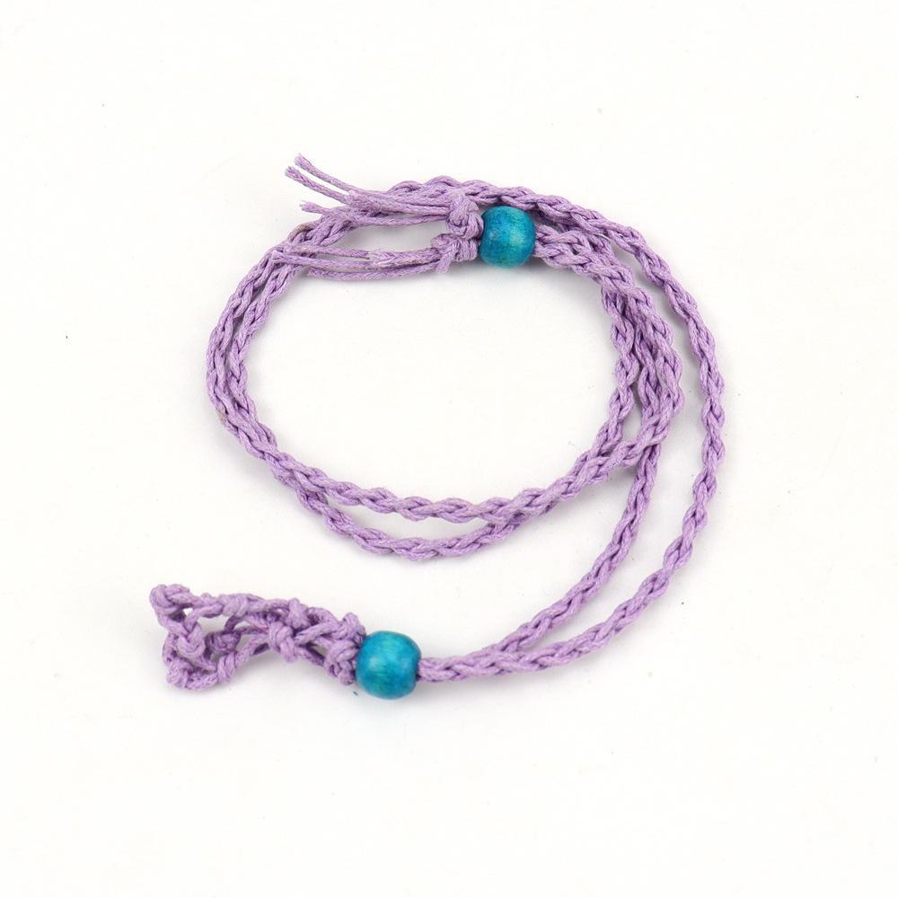 Crystal Stone Mesh Pocket Woven Necklace Pendant Adjustable Telescopic Mesh Pocket Hand Woven Mesh N719