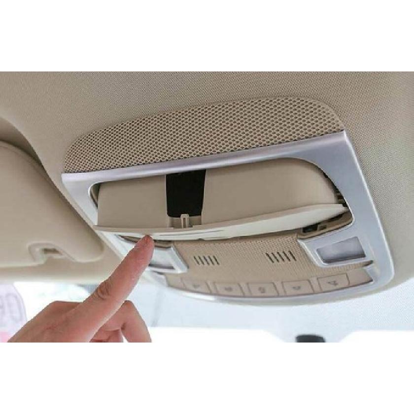 For Ford Edge 2015-21 Matte Silver Car Front Reading Lamp Frame Cover Trim 1PCS