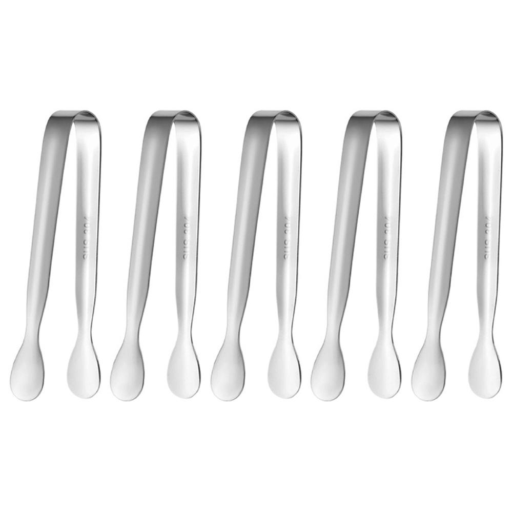 5Pcs Mini Sugar Tongs Stainless Steel 4.3Inch Foods BBQ Clips Dessert Bread Tongs for Tea Party Coffee Bar