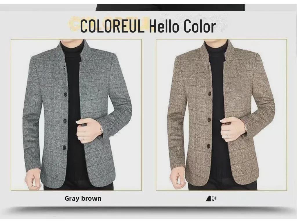 Herren Casual Karo Sakko mit flachem Revers Herbst-Winter 2024 – Trendy und vielseitig in großen Größen