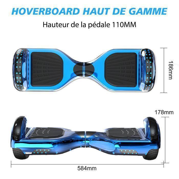 RCB Pack Hoverboard Électrique Bleu + Hoverkart Noir – Cadeau Idéal pour Enfants