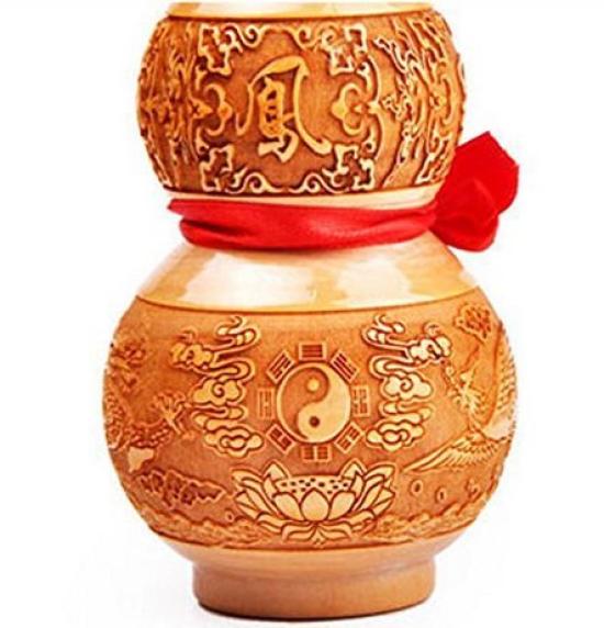 YISHUI Feng Shui Good Luck Goods Peach Tree Gourd Peach Plum Plump Home Inviting Wealth Bagua Taiji Amulet Lucky Charms Ornament (Isui) (Ryuho Seisho)