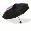 1pc antasy Cat Landscapes Automatic Opening and Closing Fashion Umbrella - Small Umbrella Suitable for Various Occasions Y004