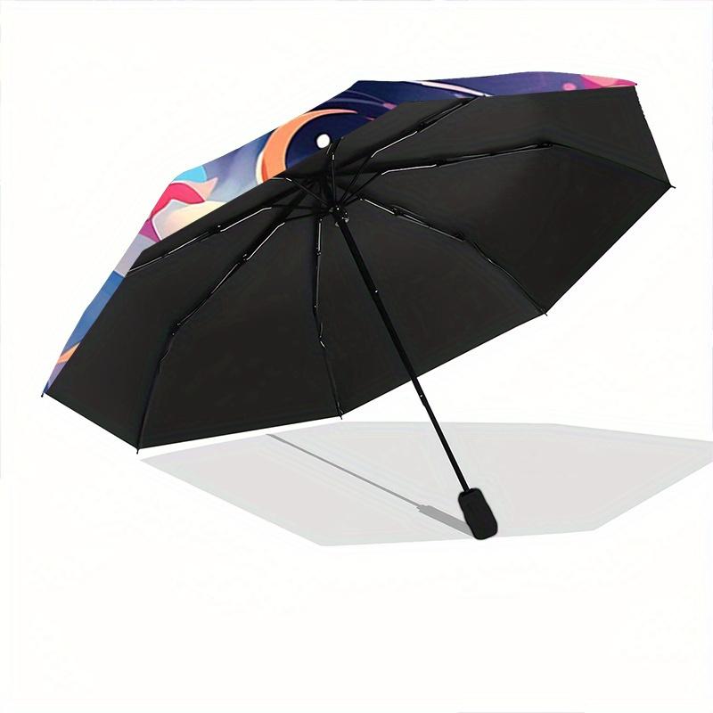 1pc antasy Cat Landscapes Automatic Opening and Closing Fashion Umbrella - Small Umbrella Suitable for Various Occasions Y004