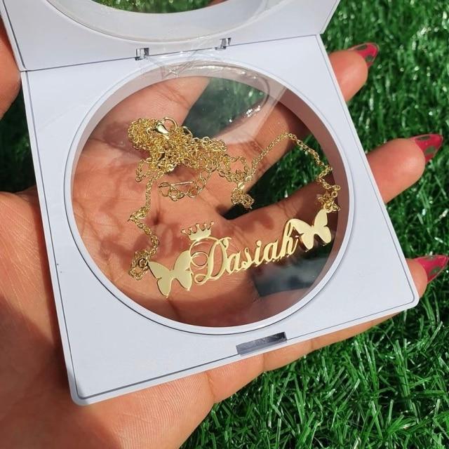 Noelia Customized Name Necklaces Stainless Men Steel Letter Gold Color Choker Necklaces Pendant Personalized Nameplate Present Gift Idea WomenTrendy