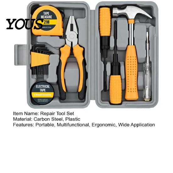 Compact Storage Tool Case for Vehicle 13Pcs Household Set, Hand Kit with Case, Complete Assortment Easy to Carry Maintenance Set Home Repairs