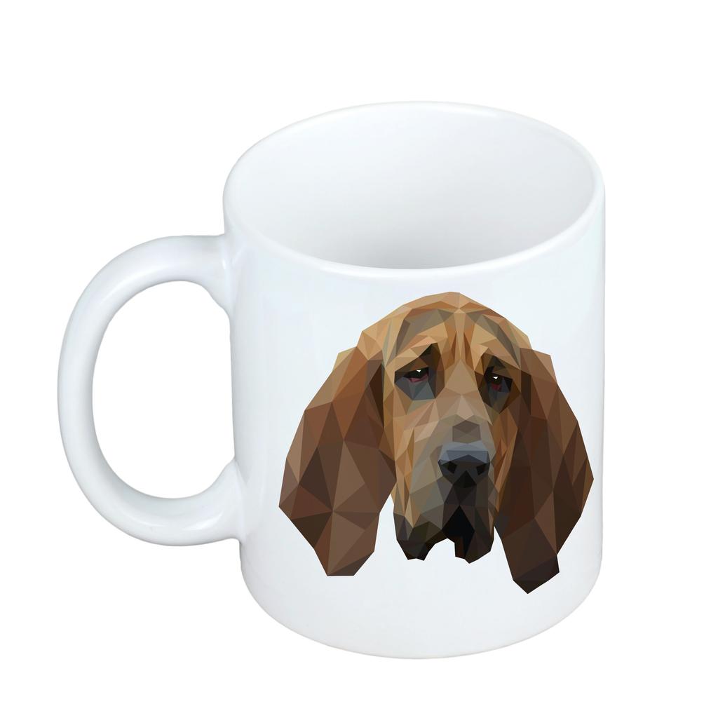 Bloodhound, Pies Św. Huberta -Kubek Ze Zdjęciem I Napisem Geometryczny Pies Art-Dog