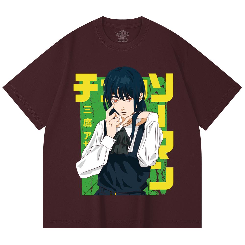 

230 Gsm 100% Cotton Chainsaw Man V59 Asa Print Unisex Heavy Cotton T Shirt 2XL