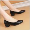 Comfortable standing for a long time without tiring feet etiquette work shoes women's black professional hotel work shoes interview thick heel leath