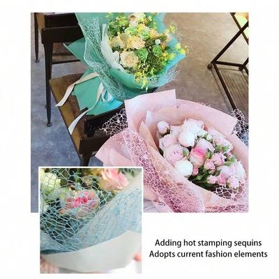 DIY Handmade Flower Wrapping Paper Jacquard Mesh Waterproof Bouquet Wrap Iregular Pattern Hollow Net Floral Gift Packaging