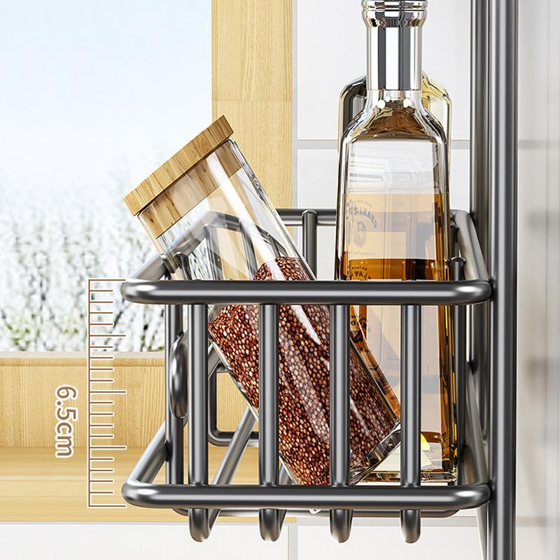 Refrigerator Side Shelf Kitchen Spice Storage Rack Fridge Side Hanging Shelf 3/4 Layer Seasoning Bottle Rack Plastic Wrap Holder