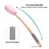 Back Lotion Applicator with Replaceable Cotton Pads Even Coverage Sunscreen Cream Applicator with Curved Handle Back Feet Cleaning Bath Scrubber for