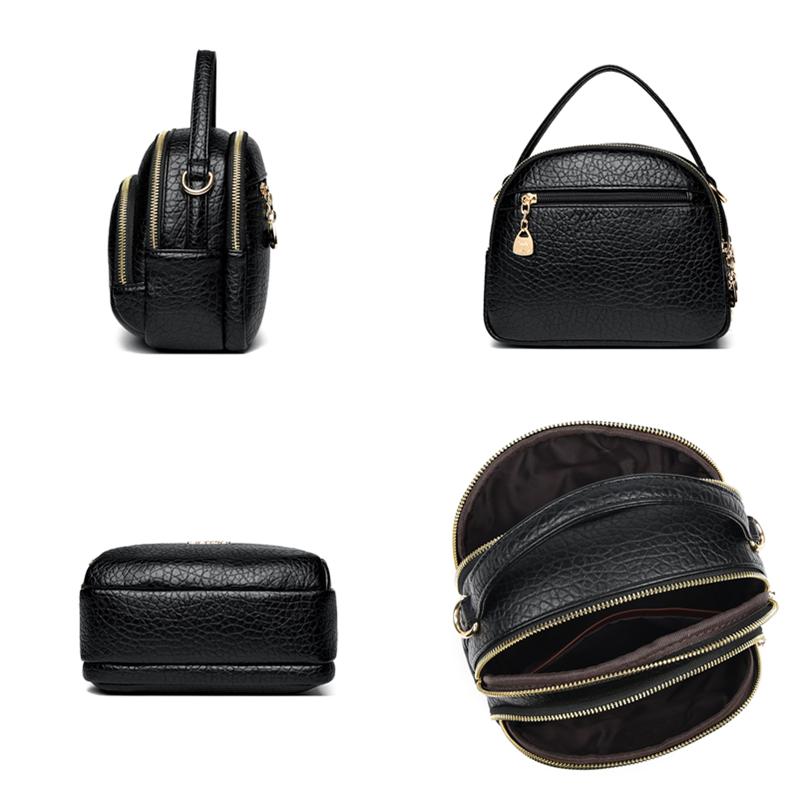 Genuine Leather Bag for Women Round Messenger Bag Soft Leather Shoulder Tote Bag Luxurious Female Bag Fashion