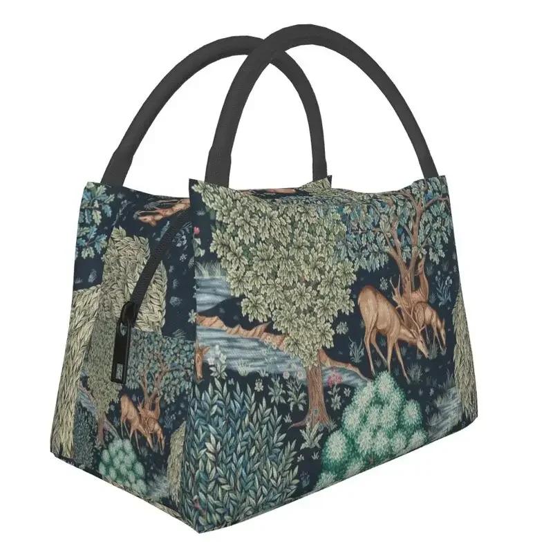 William Morris Insulated Lunch Bag for Outdoor Picnic Floral Textile Pattern Waterproof Thermal Cooler Lunch Box Women