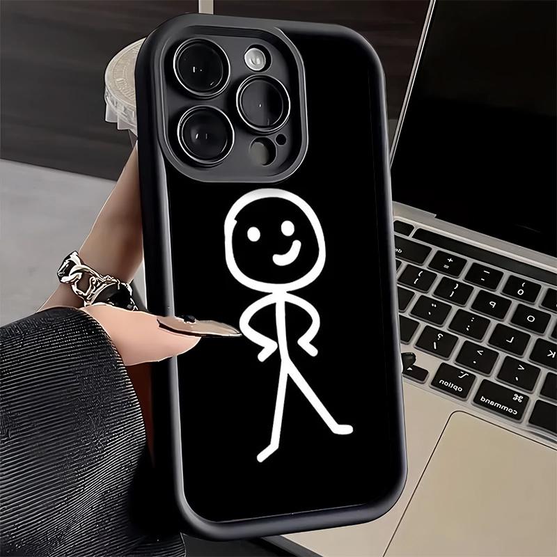 Phone Case for iPhone 17 Air 16E 15 16 Pro Max Funny Stickman Matchman Cover 14 Plus 13 12 Mini Soft Shell Silicone Fundas