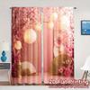 2pcs   2D FLAT PRINTING Curtains (Without Rod) Blossom Harmony Popular Curtain Versatile Polyester Fabric Curtains Festive