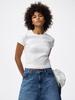 Geripptes Rundhals-T-Shirt Q