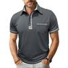 Maglietta Polo Casual da Uomo Taglie Forti con Colletto Reversibile, Maniche Corte, Tasca, Bottoni