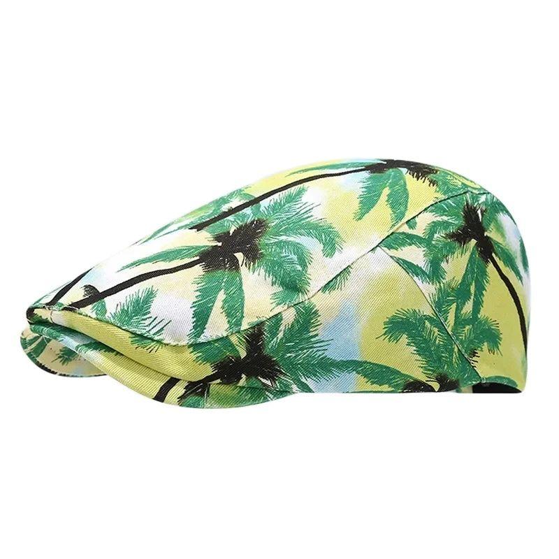 Freedom Outdoors Men's Blue Ldslyjr Four Seasons Cotton Print Newsboy Caps Flat Peaked Cap Wo Painter Beret Hats 108 56-60Cm