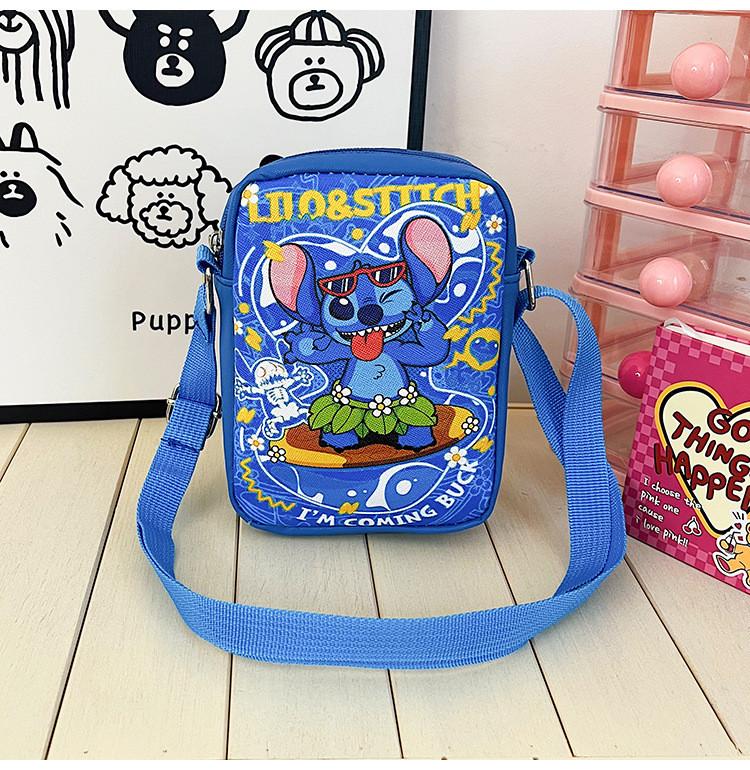 Kids Cartoon Stitch And Kuromi Pu Shoulder Bag For Girls And Boys With Cute Design For Daily Use