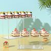3Pcs/Set Cupcake Dessert Table Display Set Easy Assembly Versatile Design Transparent Dessert Pastry Food Treat Tier Cookie Dessert Platter