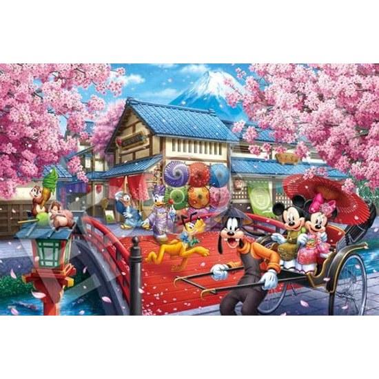 EPOCH 1000-piece jigsaw puzzle Disney Decoration Collage Micky Friends -SAKURA Journey- (5075cm) 97-705s adhesive spatula includes stickers toys