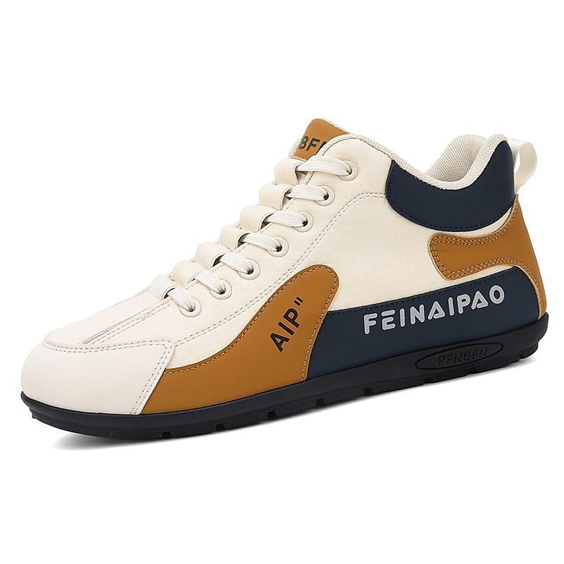 

Casual contrasting color men s shoes spring and autumn new low-top sports shoes men s wear-resistant commuting fashion leather trendy shoes men 44