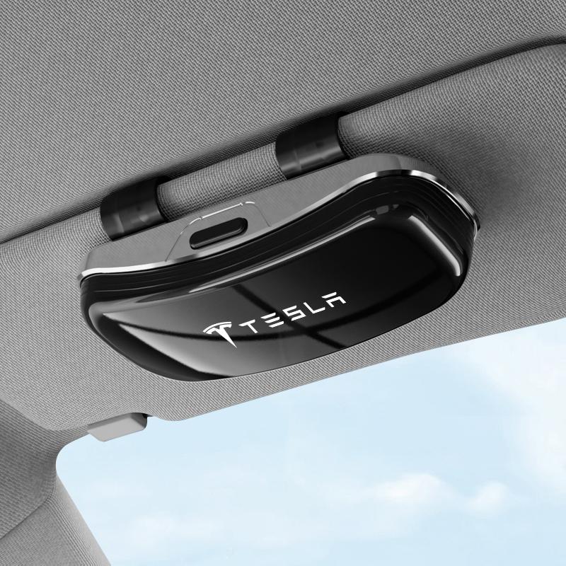 Custodia per Occhiali da Auto Antiurto Protettiva Scatola Porta Occhiali da Sole per Tesla Model 3 Model S Model X Model Y Cybertruck Roadster