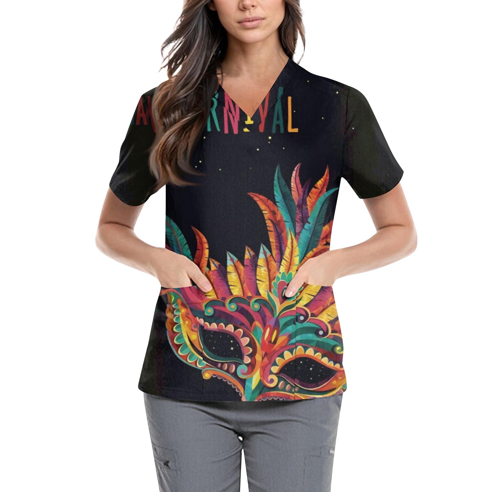 

Женский карнавальный наряд с тематическим узором маски, топ для сиделки XXL