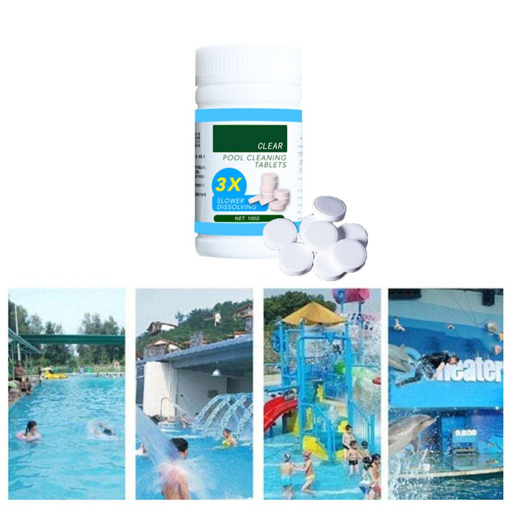 Pool Effervescent Tablets Swimming Pool Chlorine Tablet with Floating Chlorine Dispenser Box for Home Pool Tubs Spas