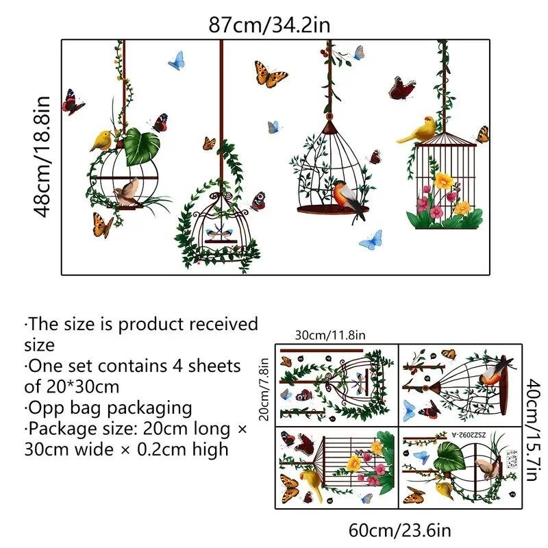 

Новые бабочки клетка для птиц креативное украшение настенные наклейки гостиная спальня фон стены съемные настенные наклейки A