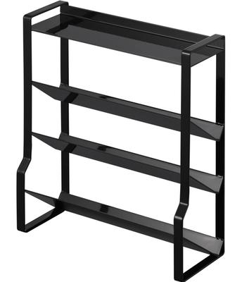 Yamazaki Tower Slim Spice 4 W24 X X Tower Smooth 8145 Rack, Tiers, Black, Approx. D9.5 H26.7cm, Style, Access,